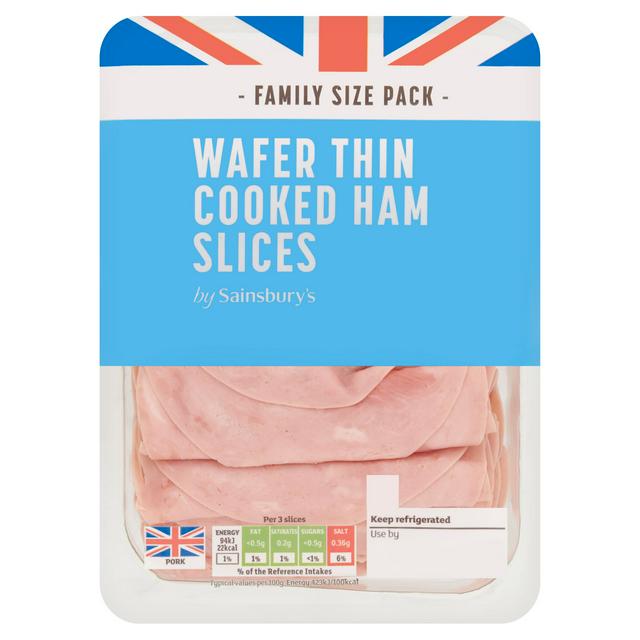 Sainsbury's British Wafer Thin Cooked Ham Slices 400g