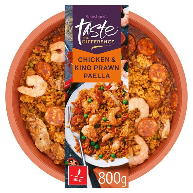 Sainsbury's Chicken & King Prawn Paella, Taste the Difference 800g (Serves 2)