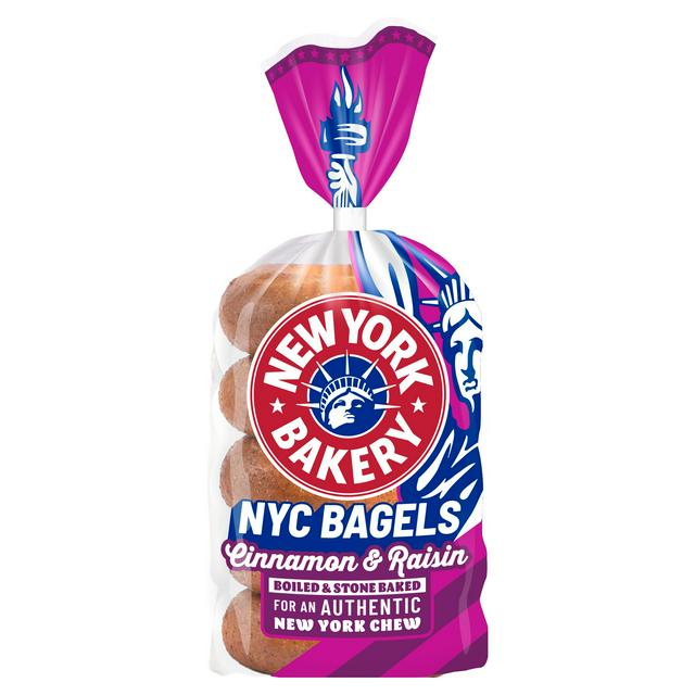 New York Bakery Co. Bagels, Cinnamon & Raisin x5