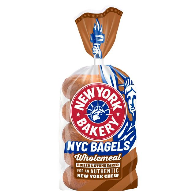 New York Bakery Co. Bagels, Wholemeal x5