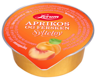 Aprikos-ferskensyltetøy 100/24g Lerum