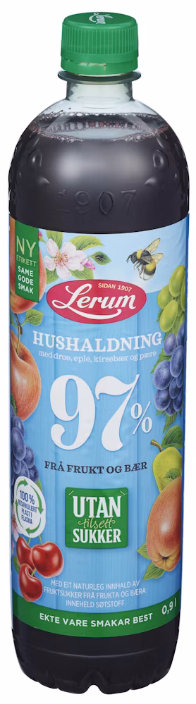 Husholdningssaft Uten Tilsatt Sukker, 0,9 l