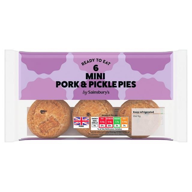 Sainsbury's Mini Pork & Pickle Pies x6 300g