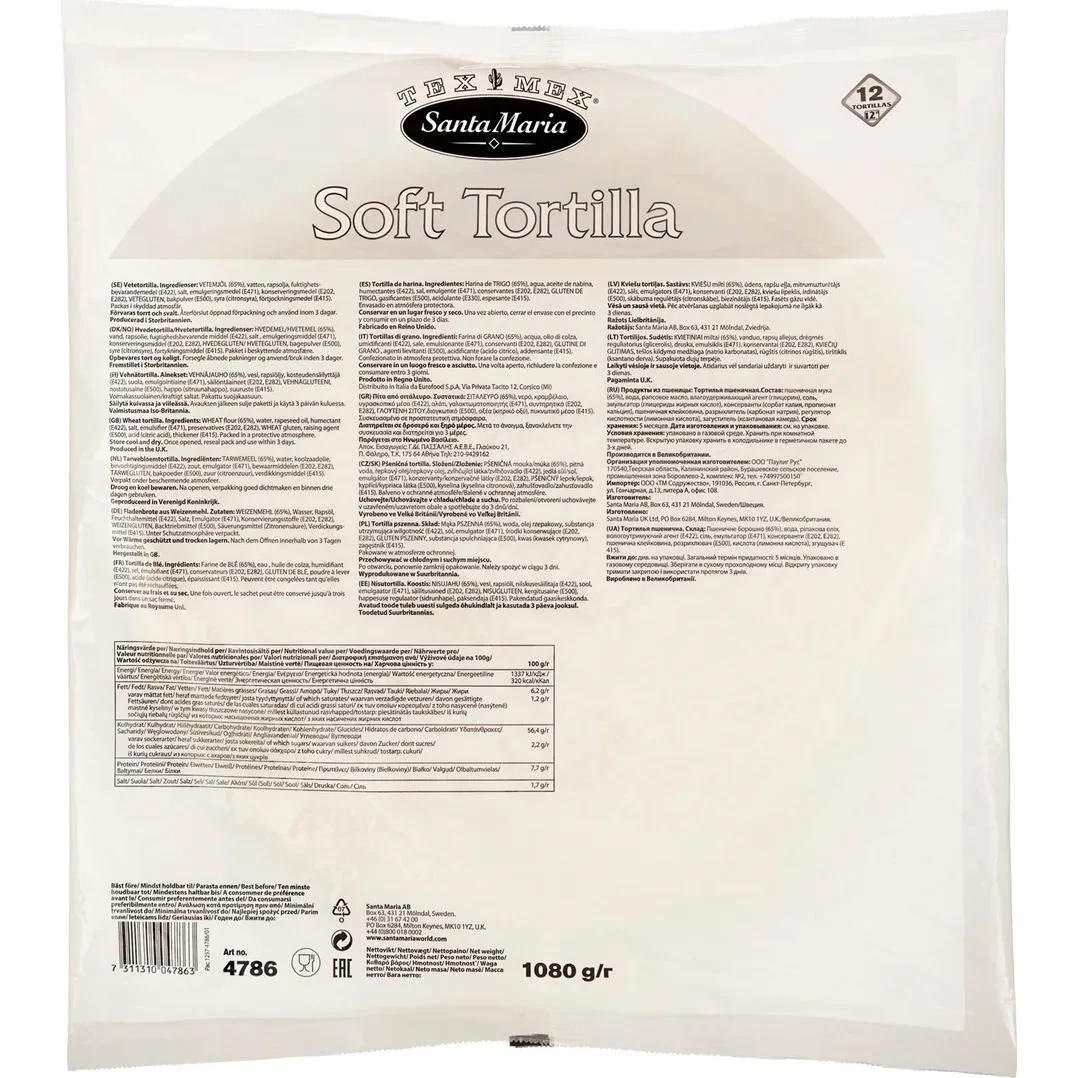 Tortilla 12 6x12stk 6x1080g