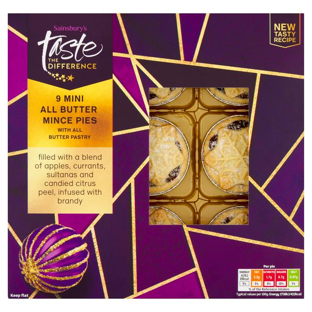 Sainsbury's Mini All Butter Mince Pies, Taste the Difference x9 216g