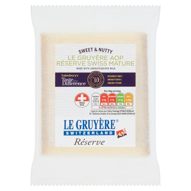 Sainsbury's Swiss Mature Reserve Gruyere Cheese, Taste the Difference 200g
