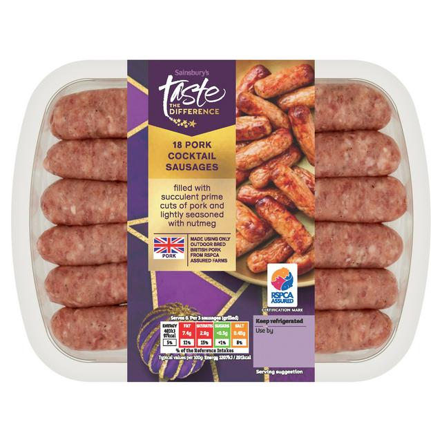 Sainsburys British Pork Cocktail sausages, Taste the Difference x18 270g
