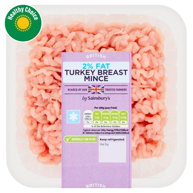 Sainsbury's 2% Fat Fresh British Turkey Mince 500g