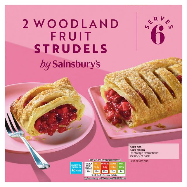 Sainsbury's 2 x Woodland Fruit Strudels 600g
