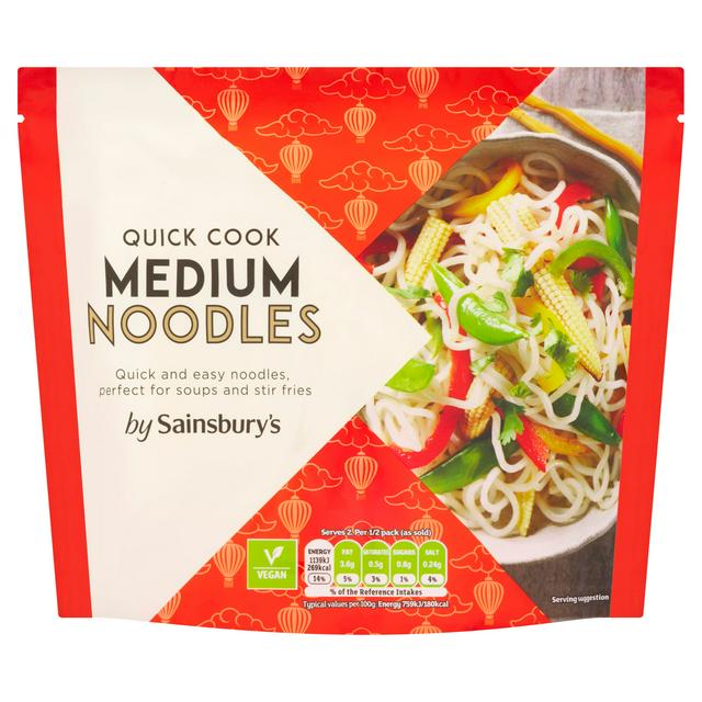 Sainsbury's Medium Noodles Quick To Cook x2 300g