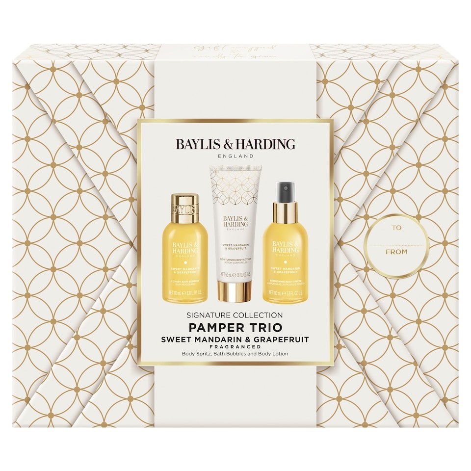 Baylis & Harding Sweet Mandarin & Grapefruit Gift Wrapped Pamper Trio Gift Set