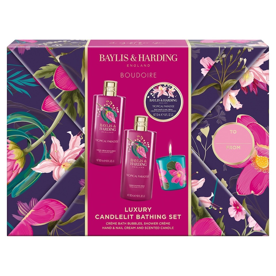 Baylis & Harding Boudoire Gift Wrapped Candlelit Gift Set