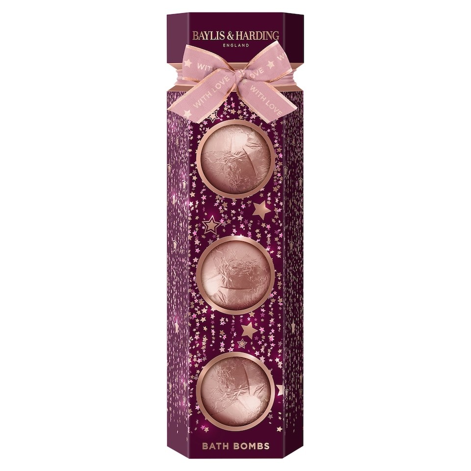Baylis & Harding Wild Cherry & Vanilla Luxury Bath Bomb 3x100g