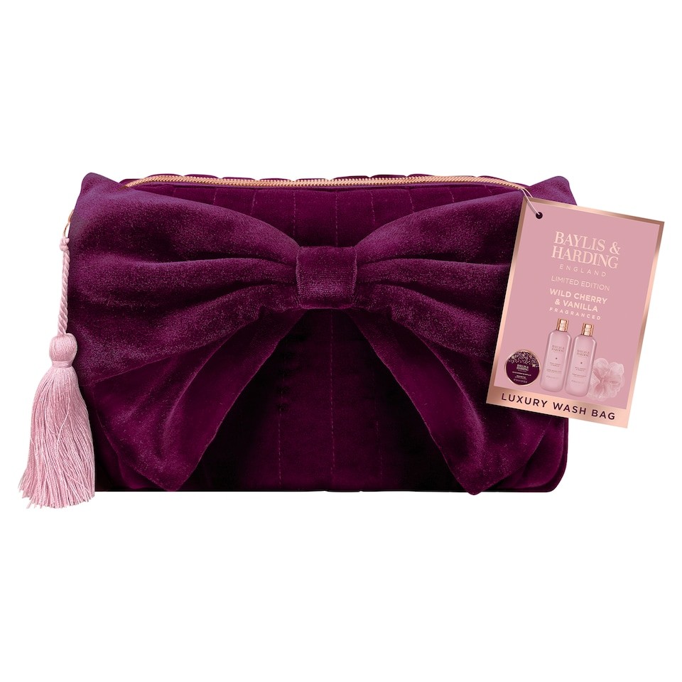 Baylis & Harding Wild Cherry & Vanilla Luxury Wash Bag Limited Edition Gift Set