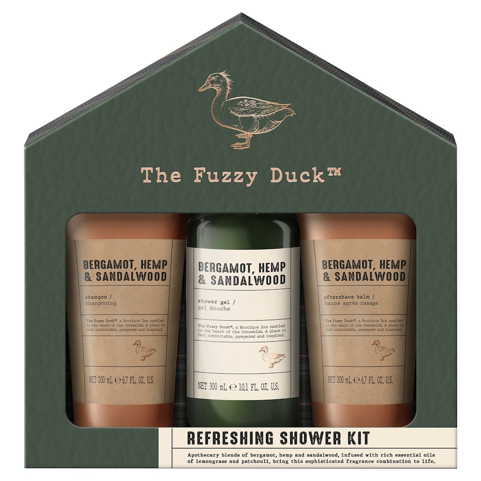 Baylis & Harding The Fuzzy Duck Bergamot, Hemp & Sandalwood Men's Refreshing Shower Kit Gift Set