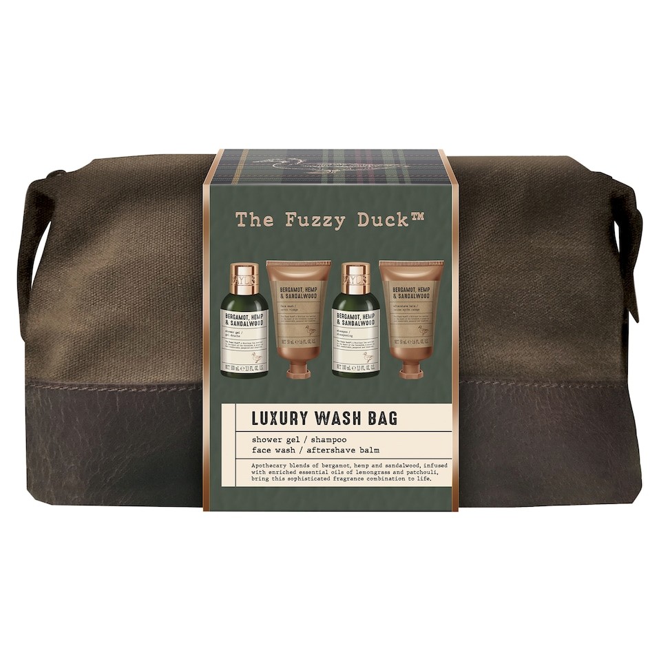 Baylis & Harding The Fuzzy Duck Bergamot, Hemp & Sandalwood Men's Luxury Wash Bag Gift Set