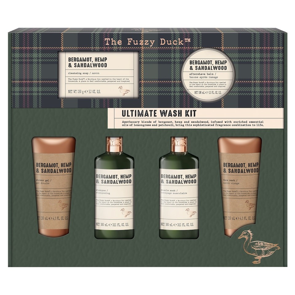 Baylis & Harding The Fuzzy Duck Bergamot, Hemp & Sandalwood Men's Ultimate Wash Kit Gift Set