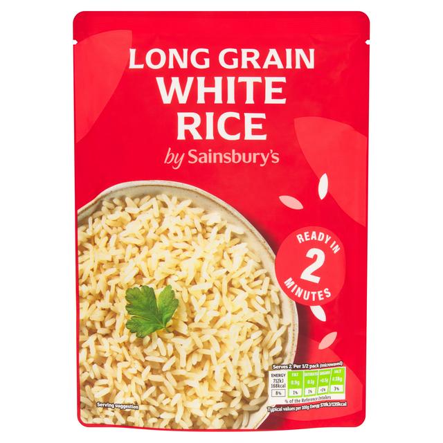Sainsbury's Microwave Rice Long Grain White 250g