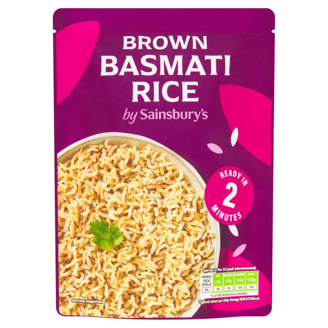 Sainsbury's Microwave Rice Brown Basmati 250g
