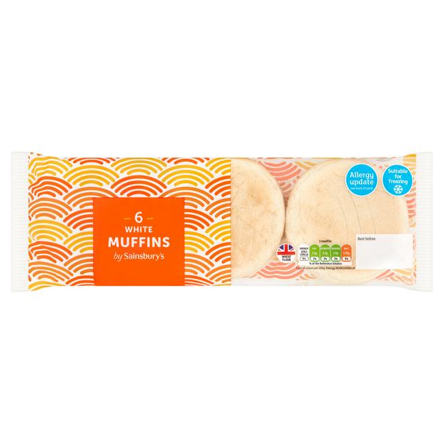 Sainsbury's White Muffins x6