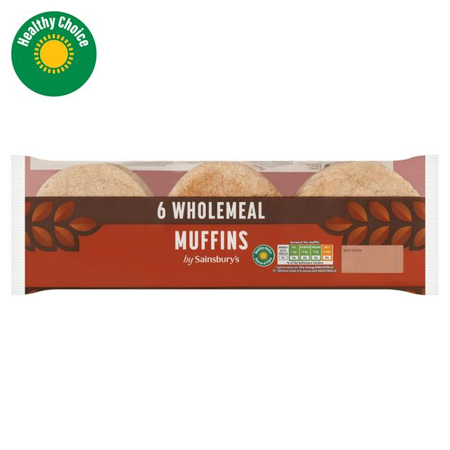 Sainsbury's Wholemeal Muffins x6