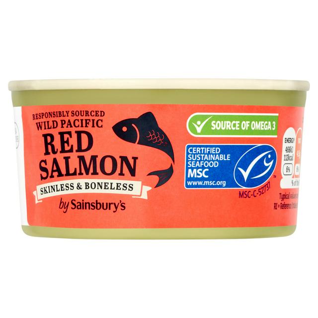 Sainsbury's Wild Pacific Red Salmon, Skinless & Boneless 170g