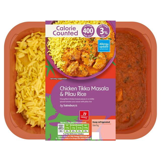 Sainsbury's Chicken Tikka Masala & Rice, Be Good To Yourself Ready Meal for 1 380g