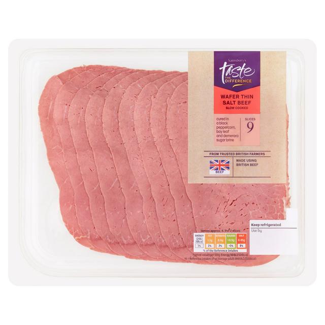 Sainsbury's Wafer Thin Salt Beef Slices, Taste the Difference x9 110g