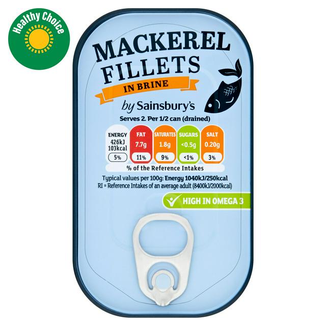 Sainsbury's 82g Brine Mackerel Fillets