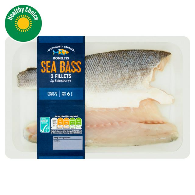 Sainsbury's Sea Bass Fillets ASC 180g