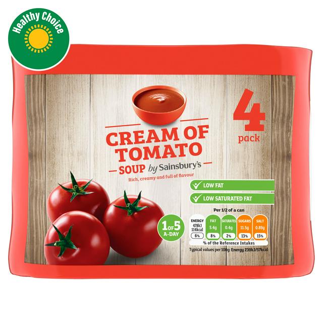 Sainsbury's Cream Of Tomato Soup 4x400g