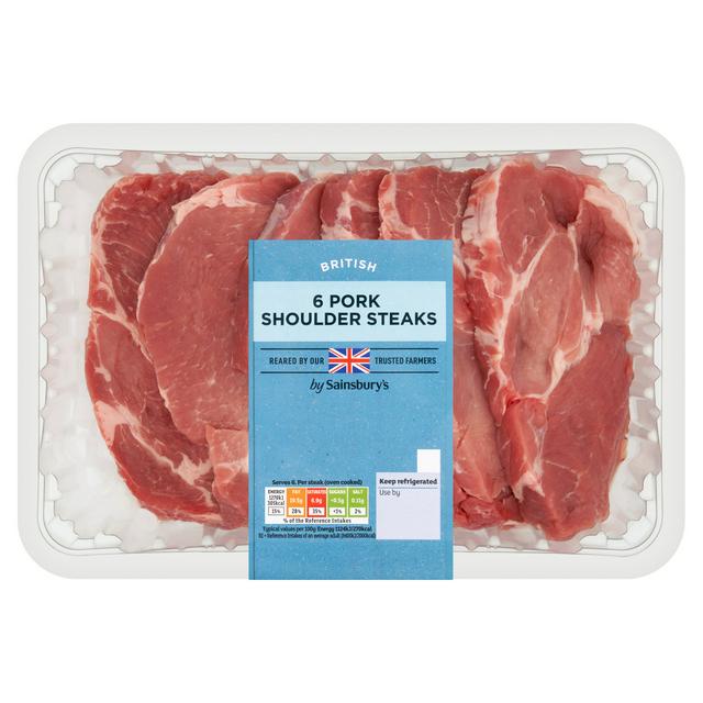 Sainsbury's British Pork Shoulder Steaks x6 900g