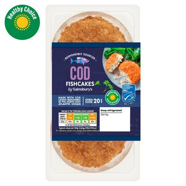 Sainsbury's MSC Cod Fishcakes x2 270g