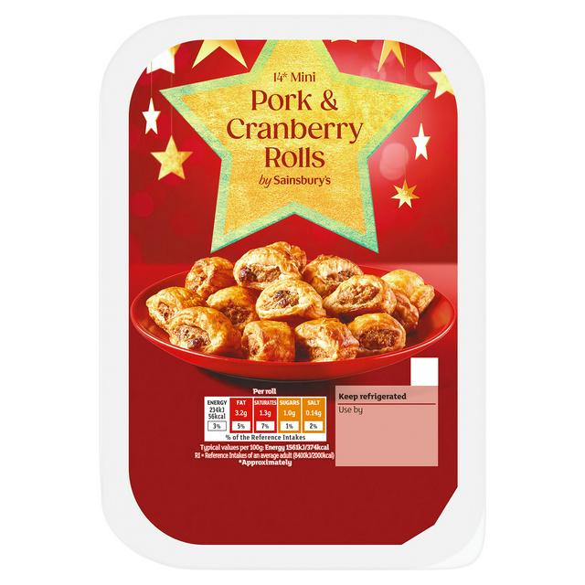 Sainsbury's Mini Pork & Cranberry Rolls x14 210g