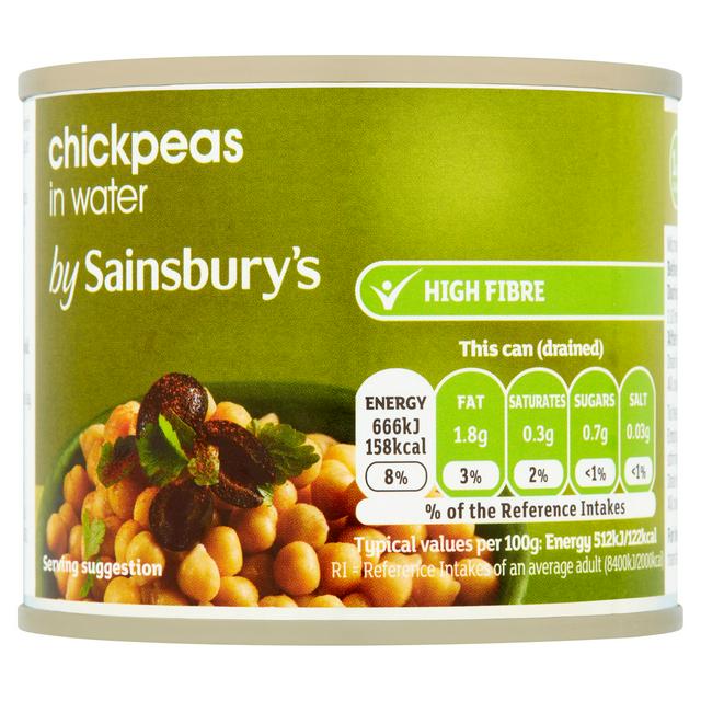 Sainsbury's Chickpeas 215g (130g*)