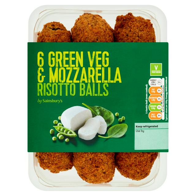 Sainsbury's Green Veg & Mozzarella Risotto Balls x6 300g