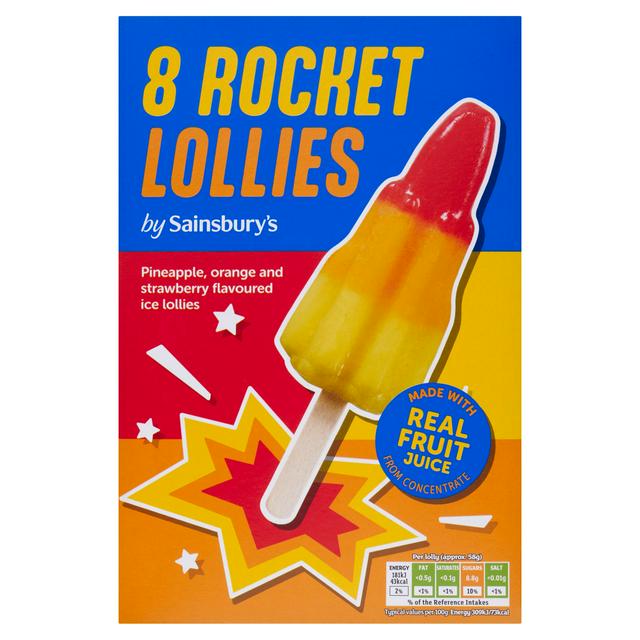 Sainsbury's Rocket Ice Lollies x8 464ml