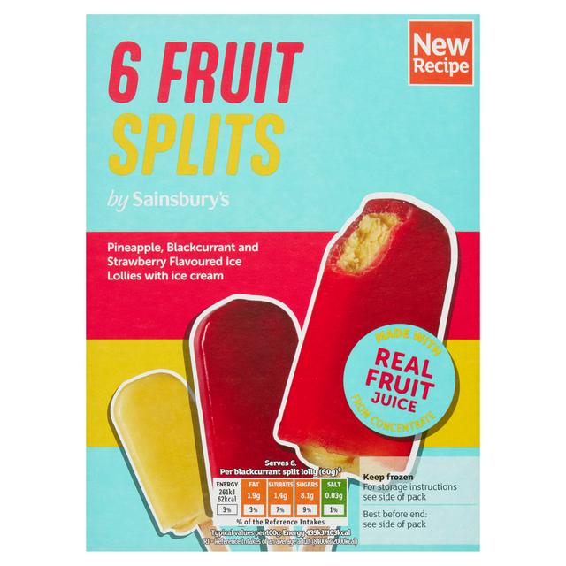 Sainsbury's Fruit Juice Ice Cream Splits 6x73ml
