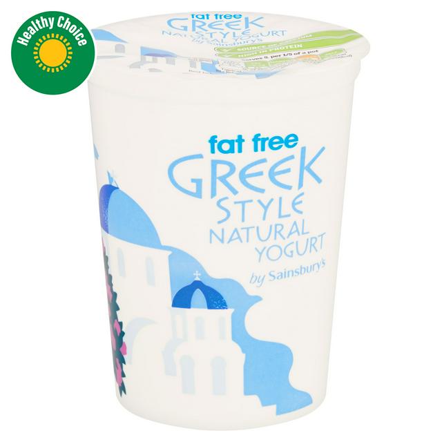 Sainsbury's Greek Style Fat Free Natural Yogurt 500g