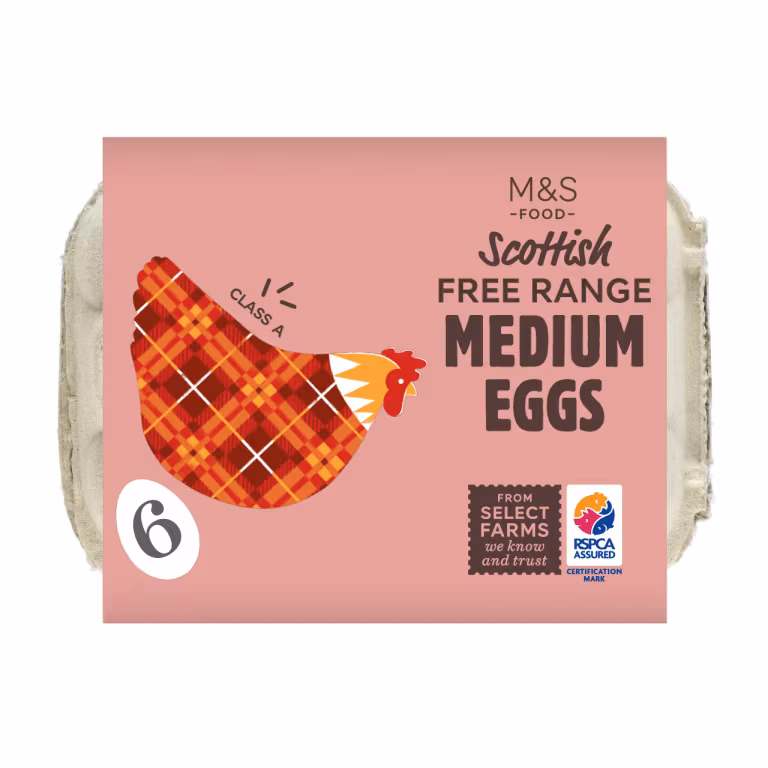 M&S Scottish 6 Free Range Medium Eggs