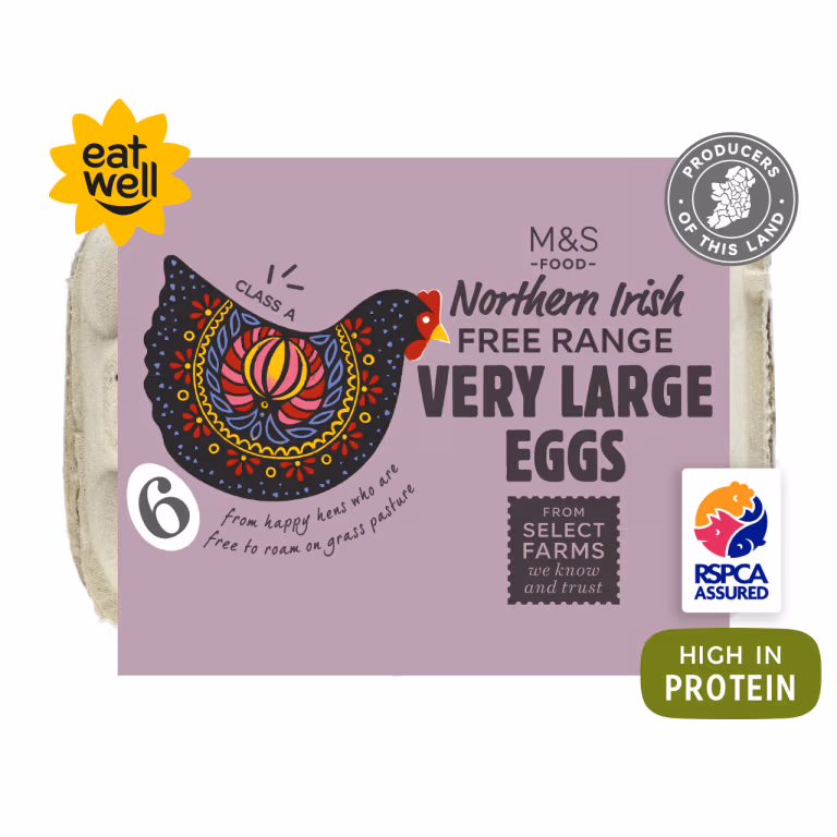 M&S Northern Irish Free Range Omega 3 Enriched Very Large Eggs