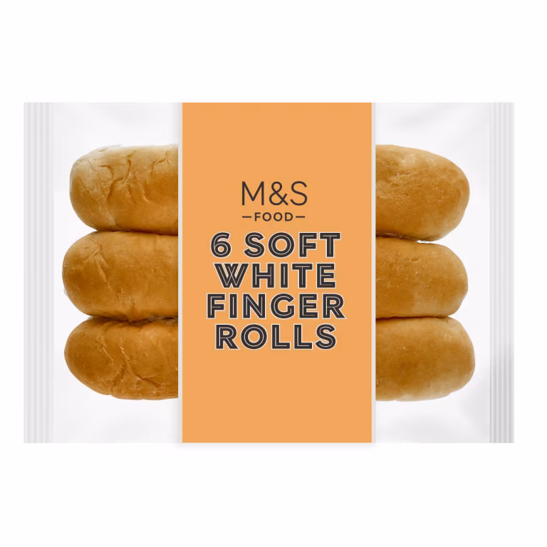 M&S Soft White Finger Rolls (6 Pack)