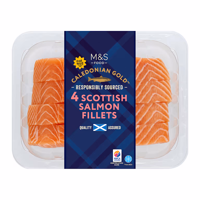 M&S Four Caledonian Gold Scottish Salmon Fillets