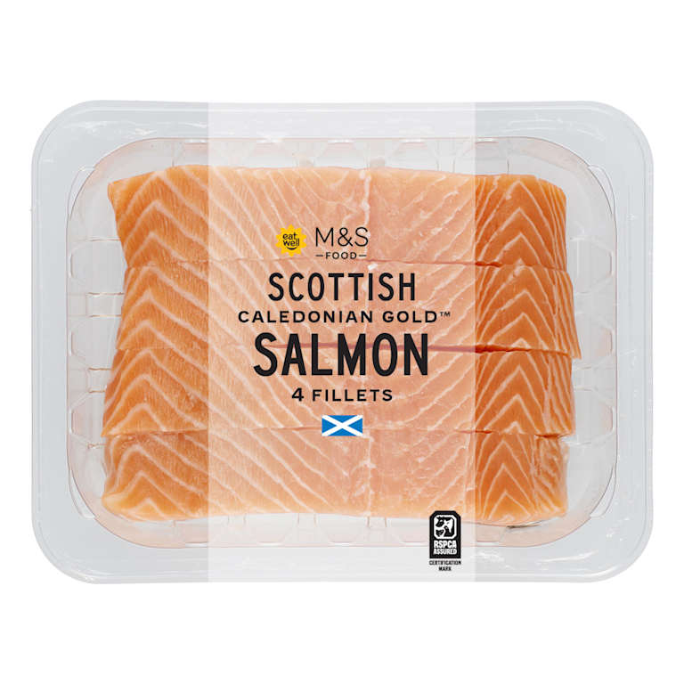 M&S Four Caledonian Gold Scottish Salmon Fillets