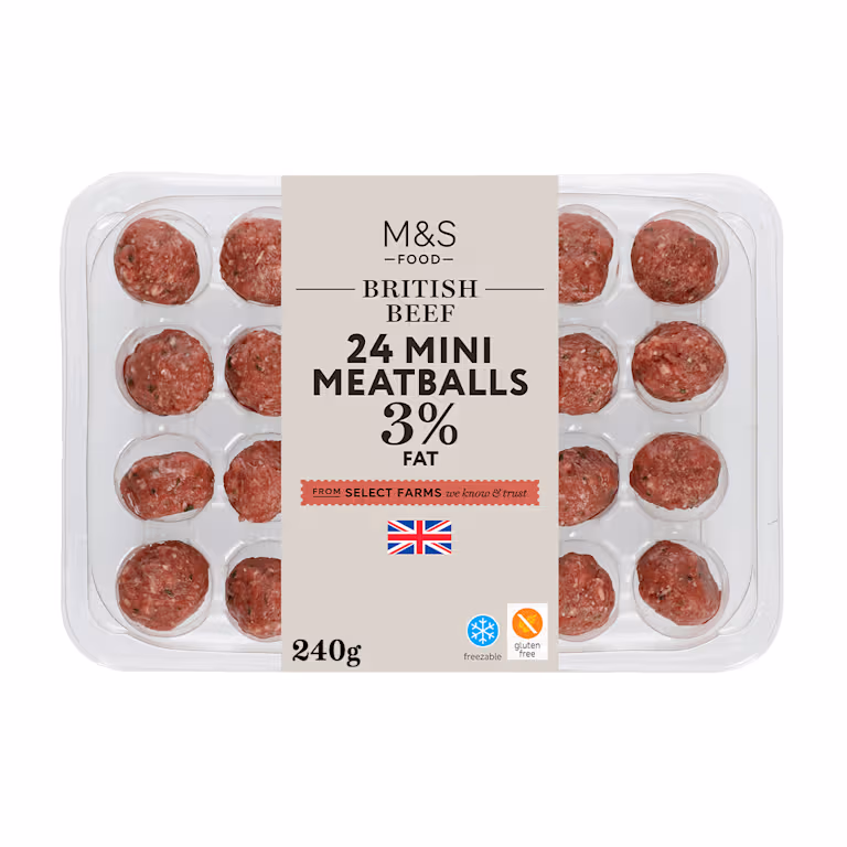M&S 24 British Beef Mini Meatballs