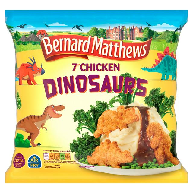 Bernard Matthews Chicken Dinosaurs – Crispy Frozen Chicken Pieces 350g, Fun Meals for Kids