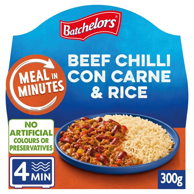 Batchelors Meals in Minutes Beef Chilli Con Carne & Rice Microwave Ready Meal 300g