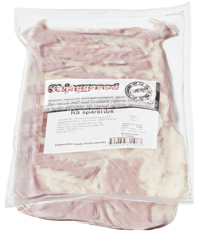 Skjeggerød Spareribs av Svin Naturell