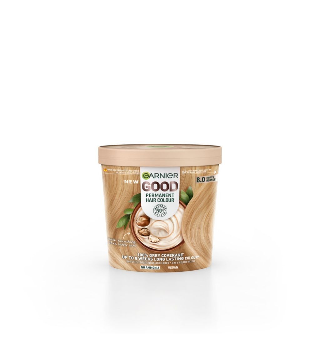 Garnier Good Permanent Hair Dye, 8.0 Honey Blonde, For Vibrant, Long-lasting Colour.