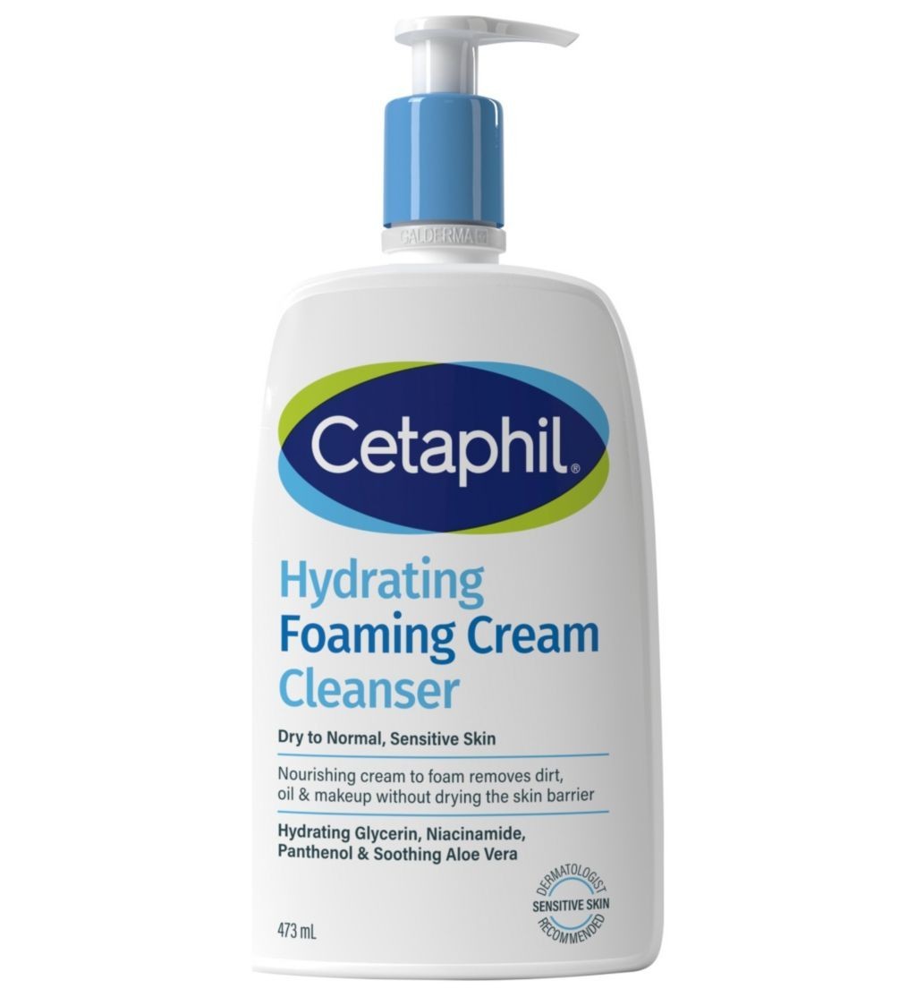 Cetaphil Hydrating Foaming Cream Cleanser for Normal to Dry Sensitive Skin 473ml